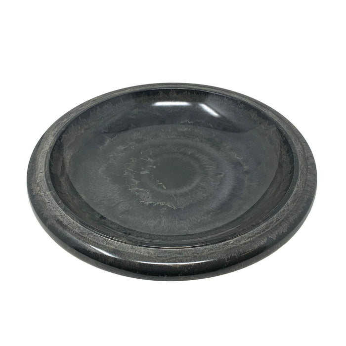 19" dia Gray Fiber Clay Birdbath Bowl