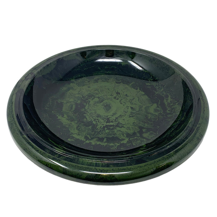 19" dia Hunter Green Fiber Clay Birdbath Bowl