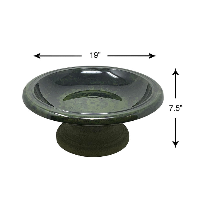 7.5" Hunter Green Fiber Clay Birdbath