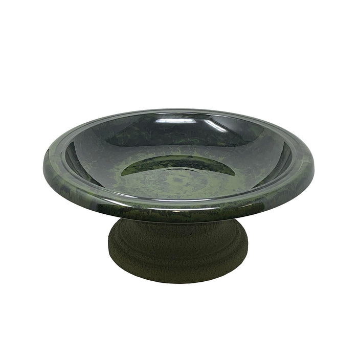 7.5" Hunter Green Fiber Clay Birdbath