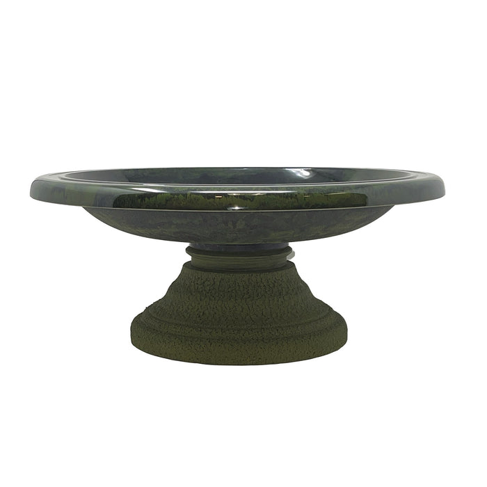 7.5" Hunter Green Fiber Clay Birdbath