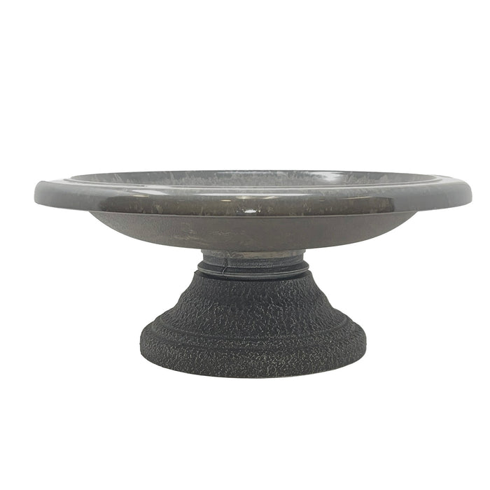 7.5" Gray Fiber Clay Birdbath