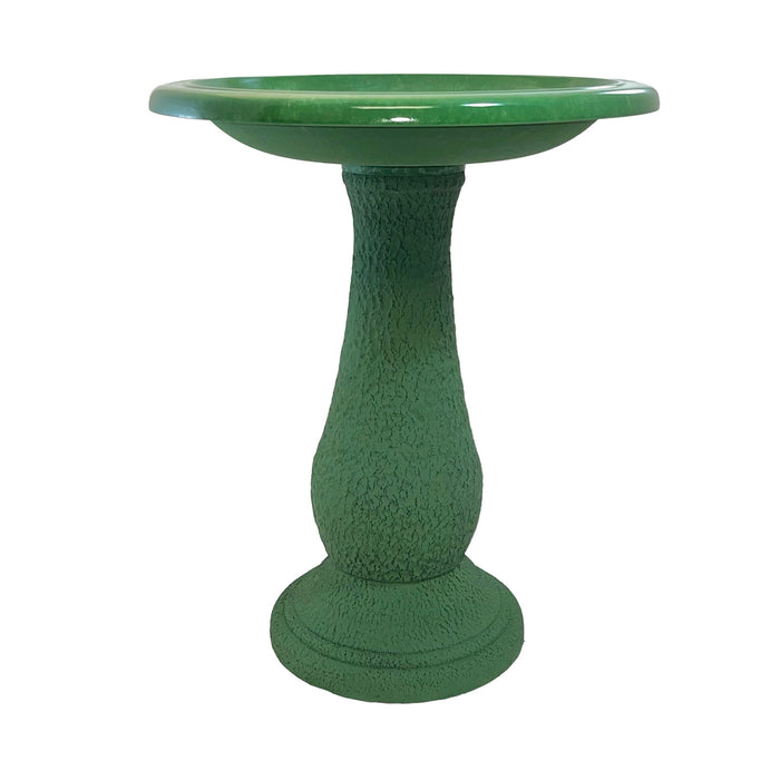24" Kale Green Fiber Clay Birdbath