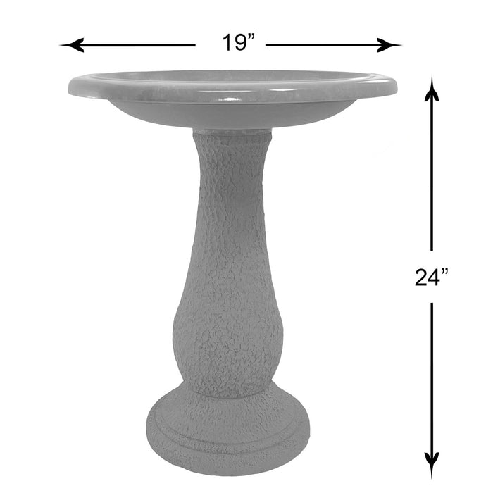 24" Hunter Green Fiber Clay Birdbath