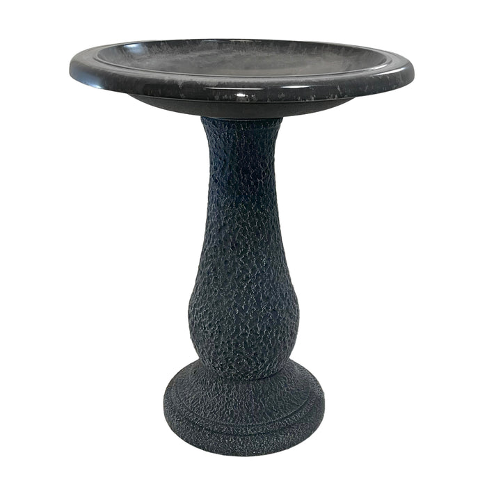 24" Gray Fiber Clay Birdbath