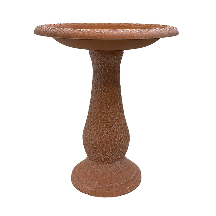24" Terra Cotta Fiber Clay Birdbath
