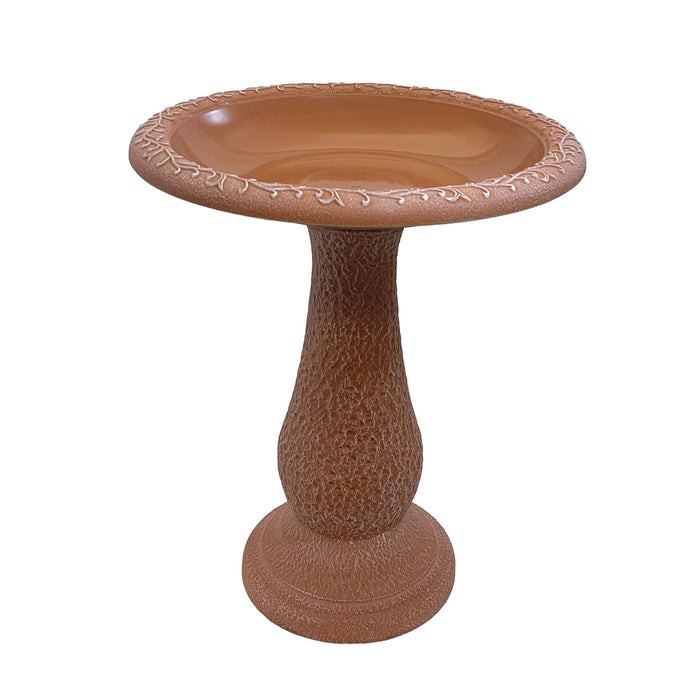 24" Terra Cotta Fiber Clay Birdbath