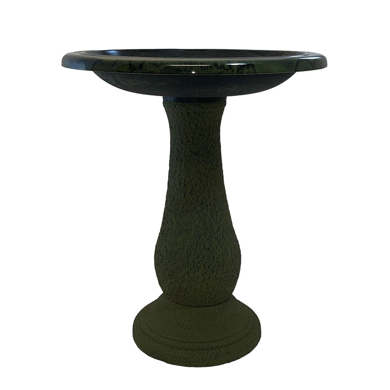 24" Hunter Green Fiber Clay Birdbath