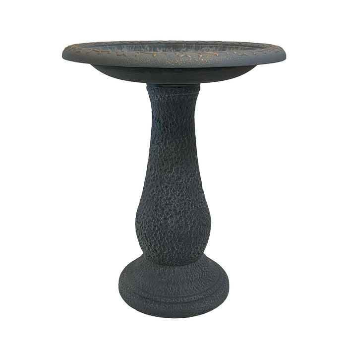 24" Dove Gray Fiber Clay Birdbath