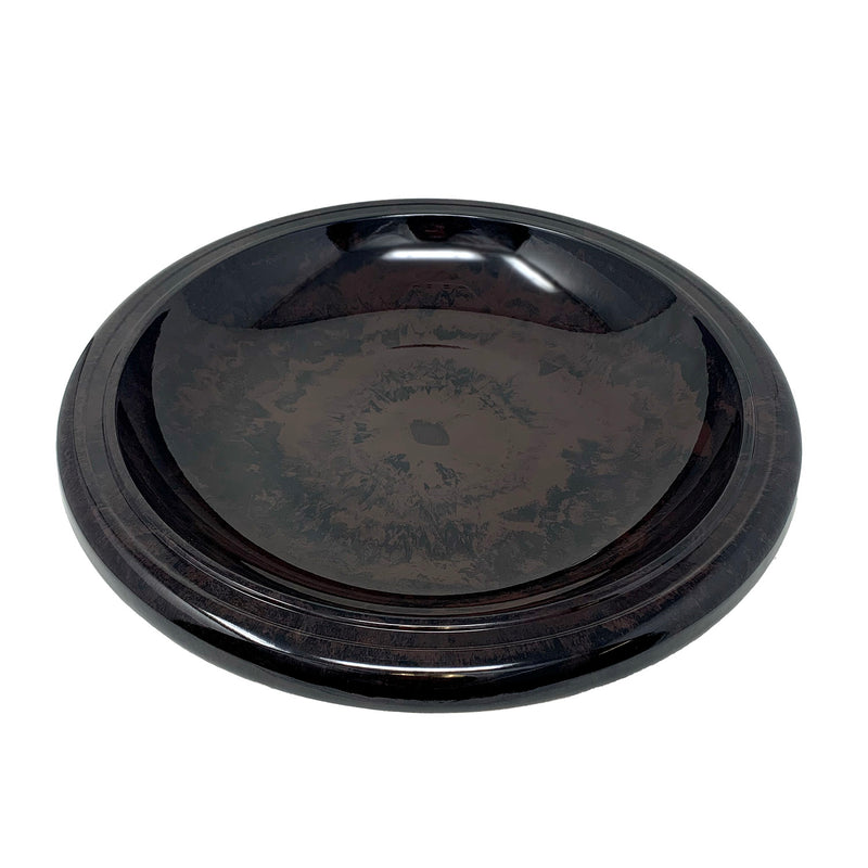24" Antique Brown Fiber Clay Birdbath