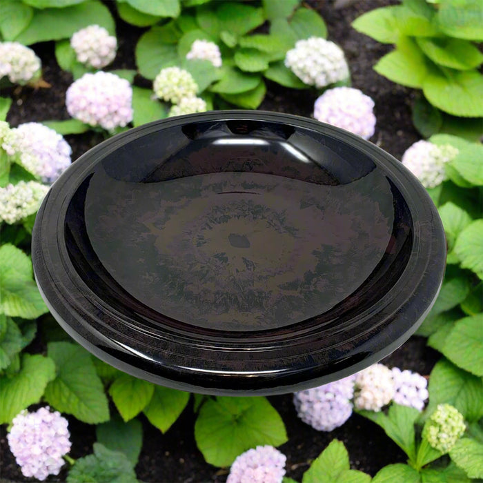 19" dia Antique Brown Fiber Clay Birdbath Bowl