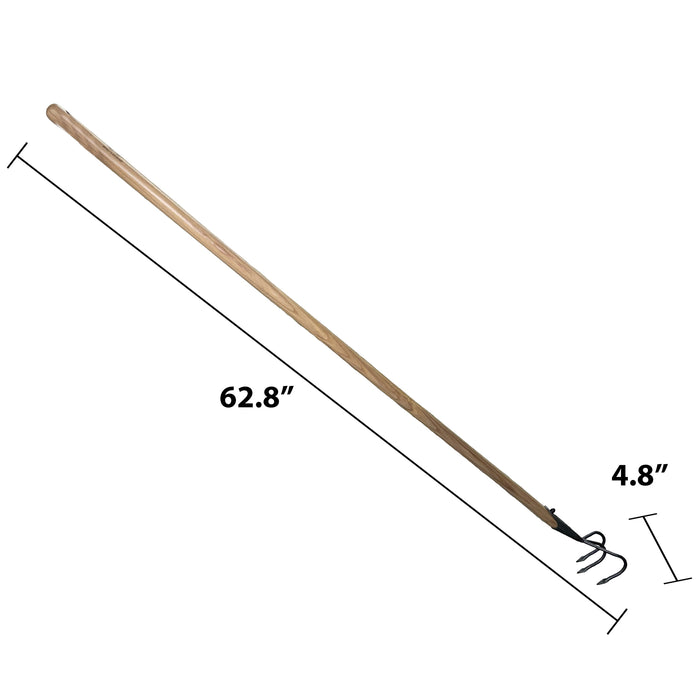 DeWit Cultivator - Flat 3-Tine Long Handle