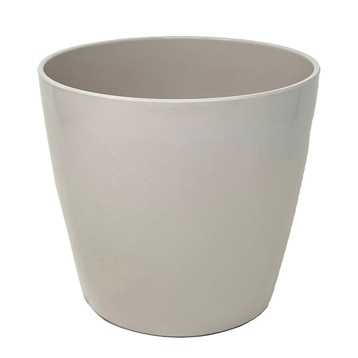 10" Cream Round Self-Watering Bamboo Pot
