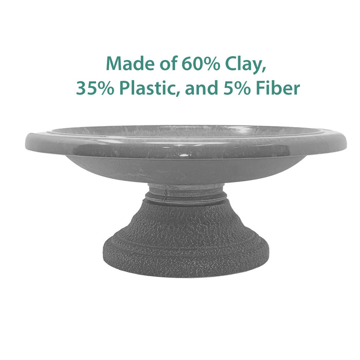 7.5" Hunter Green Fiber Clay Birdbath