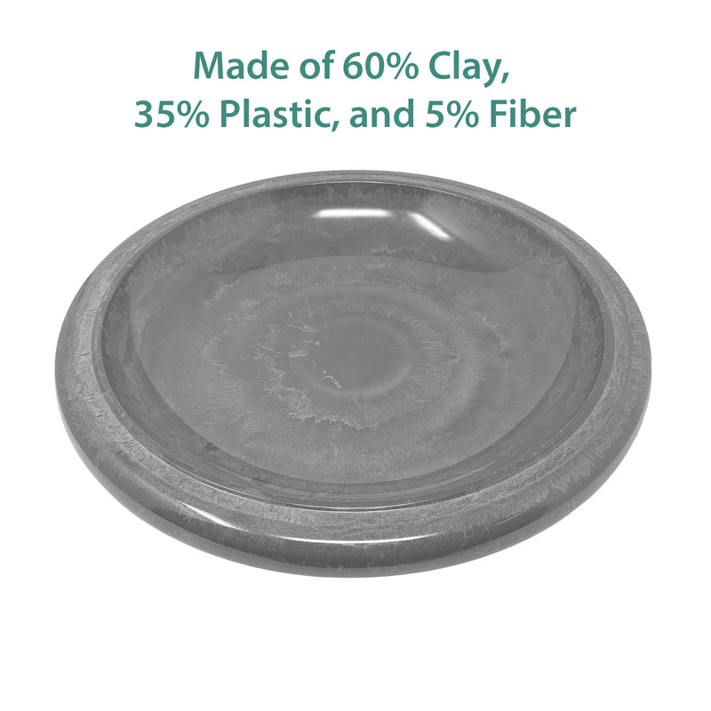 19" dia Antique Brown Fiber Clay Birdbath Bowl