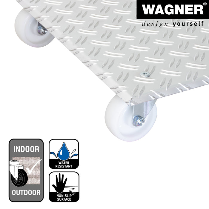 18.5" Silver Square Diamond Plated Aluminum Plant Caddy