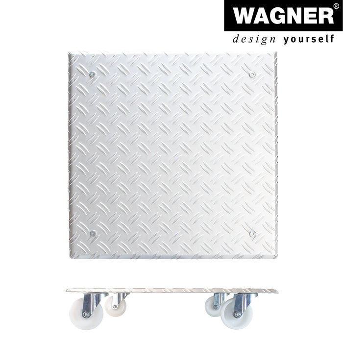 18.5" Silver Square Diamond Plated Aluminum Plant Caddy