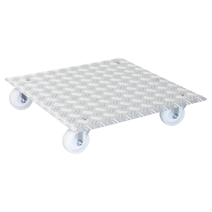 18.5" Silver Square Diamond Plated Aluminum Plant Caddy