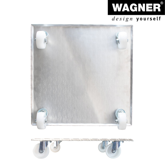 18.5" Silver Square Diamond Plated Aluminum Plant Caddy