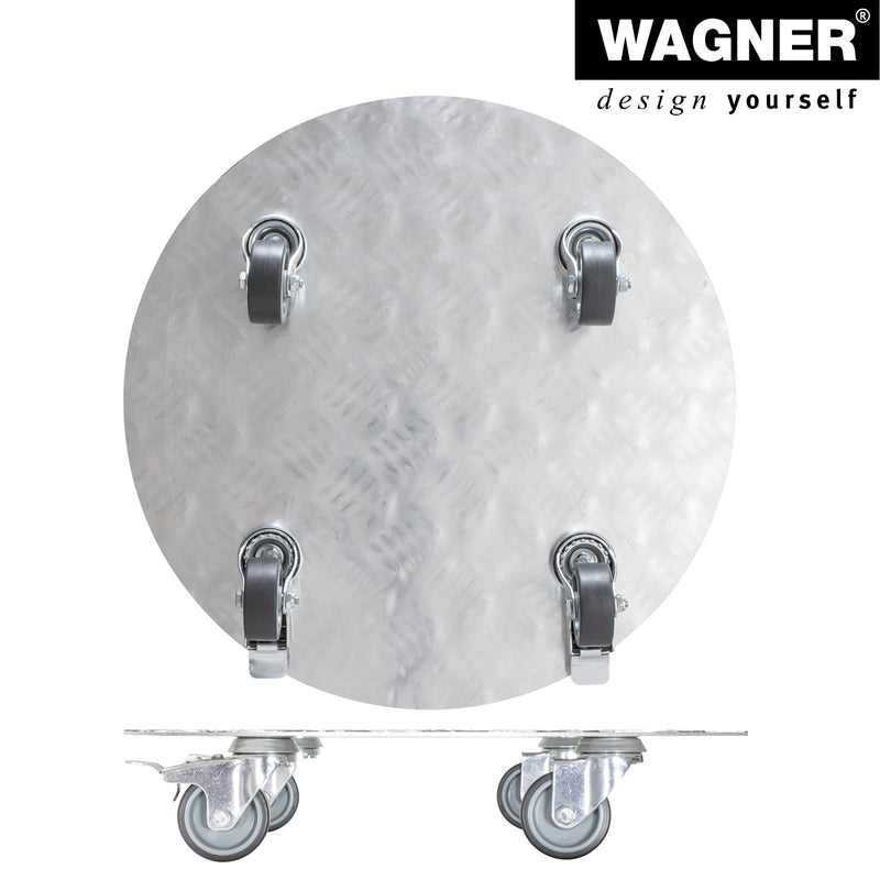 15" Silver Round Diamond Plated Aluminum Plant Caddy