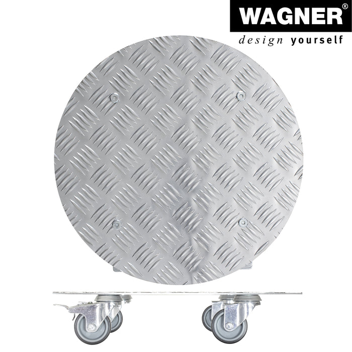 15" Silver Round Diamond Plated Aluminum Plant Caddy