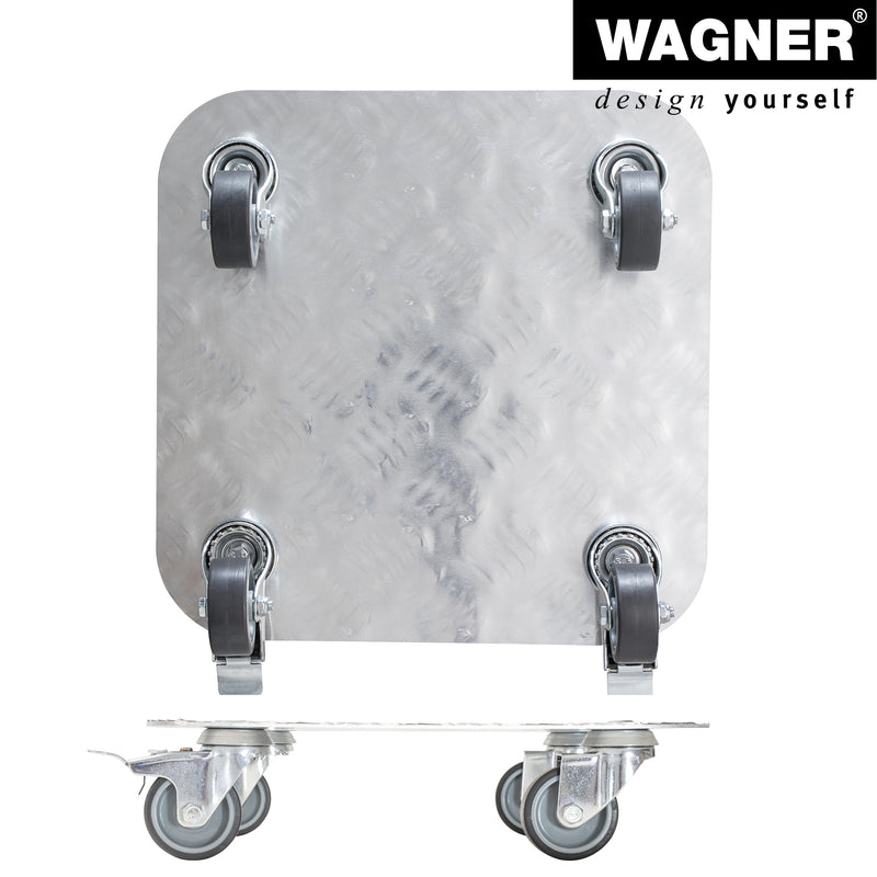 11.4" Silver Square Diamond Plated Aluminum Plant Caddy