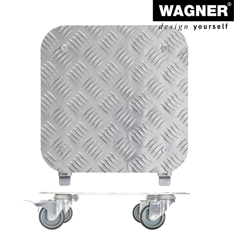 11.4" Silver Square Diamond Plated Aluminum Plant Caddy