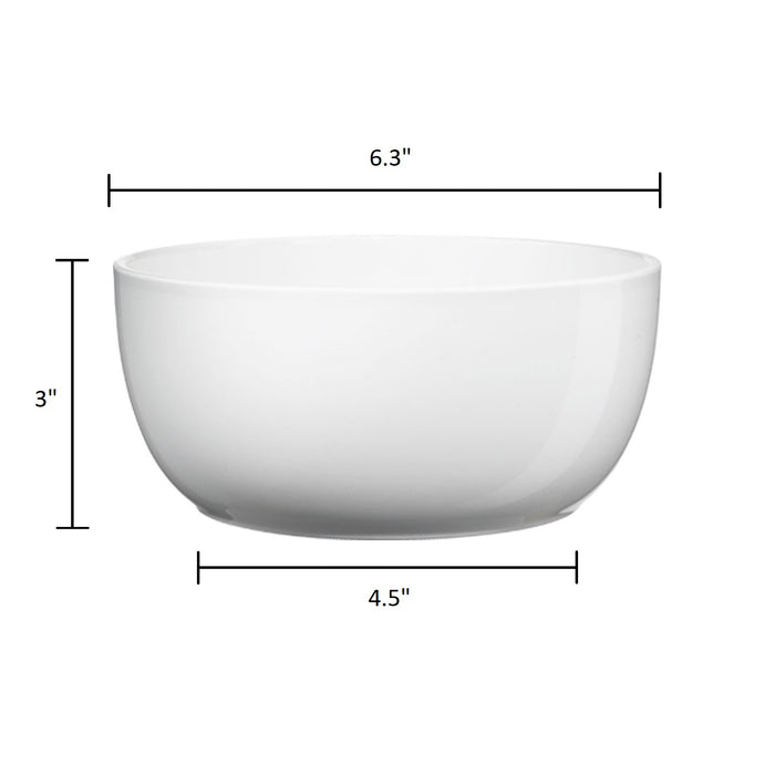 6.3" Shiny White Ceramic Basel Full Color Pot