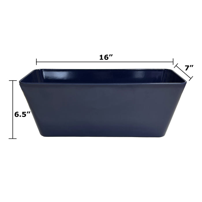 16" Indigo Rectangular Self-Watering Bamboo Planter