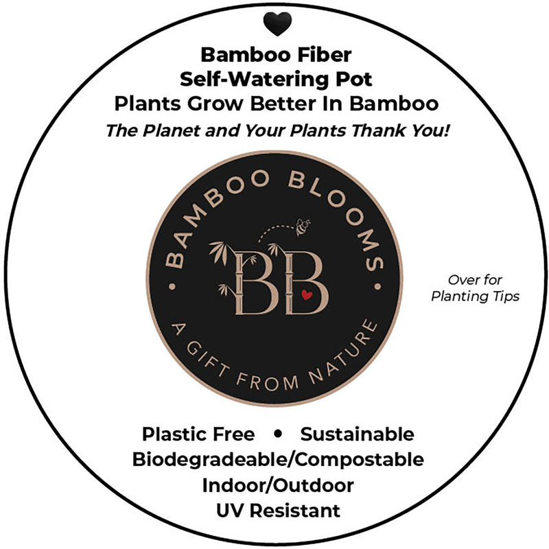7" Indigo Round Self-Watering Bamboo Pot