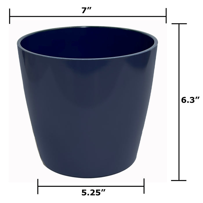 7" Indigo Round Self-Watering Bamboo Pot