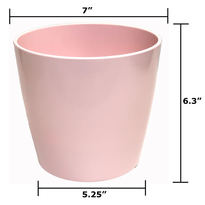 7" Rose Round Self-Watering Bamboo Pot