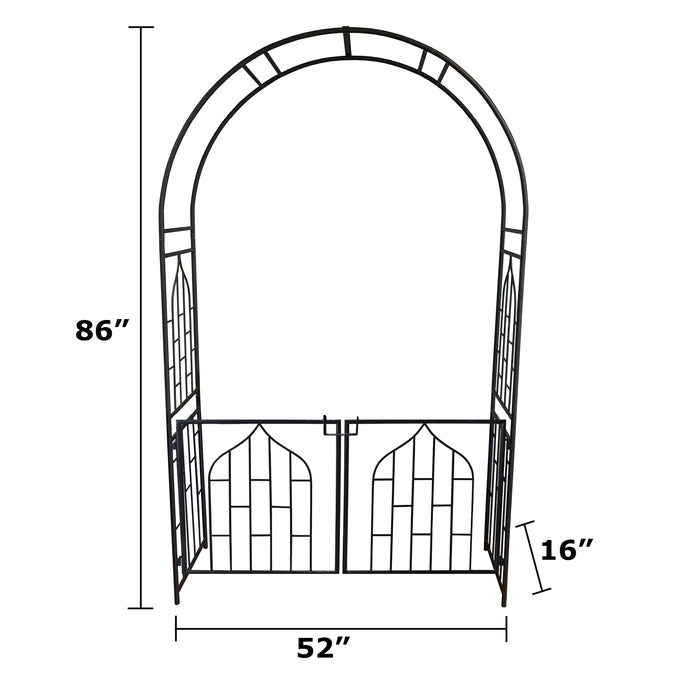 Garden Gateway Arch and Gate Set
