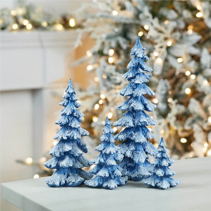 Flocked Pine Tree (Set of 4)