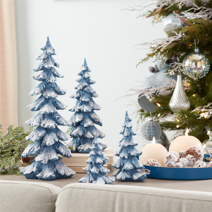 Flocked Pine Tree (Set of 4)