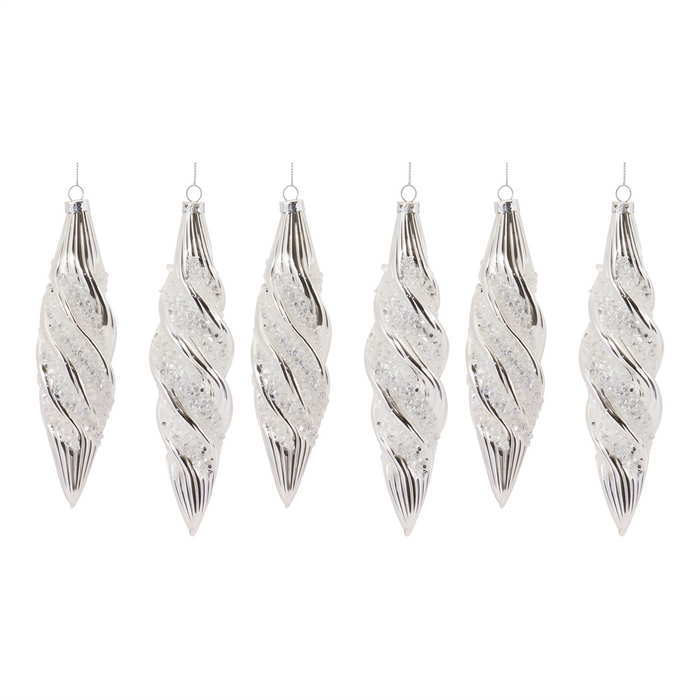 Drop Ornament (Set of 6) 7.25"H, 8"H Glass