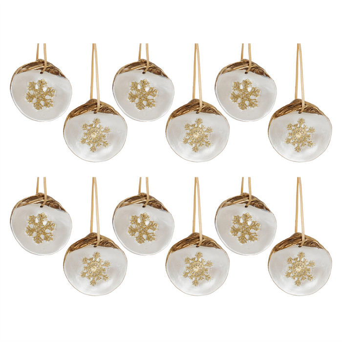 Clam Shell Snowflake Ornament (Set of 12)