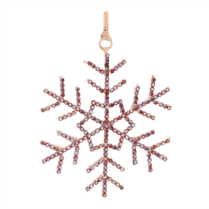 Snowflake Ornament (Set of 12) 3.5”H Iron/Glass Beads