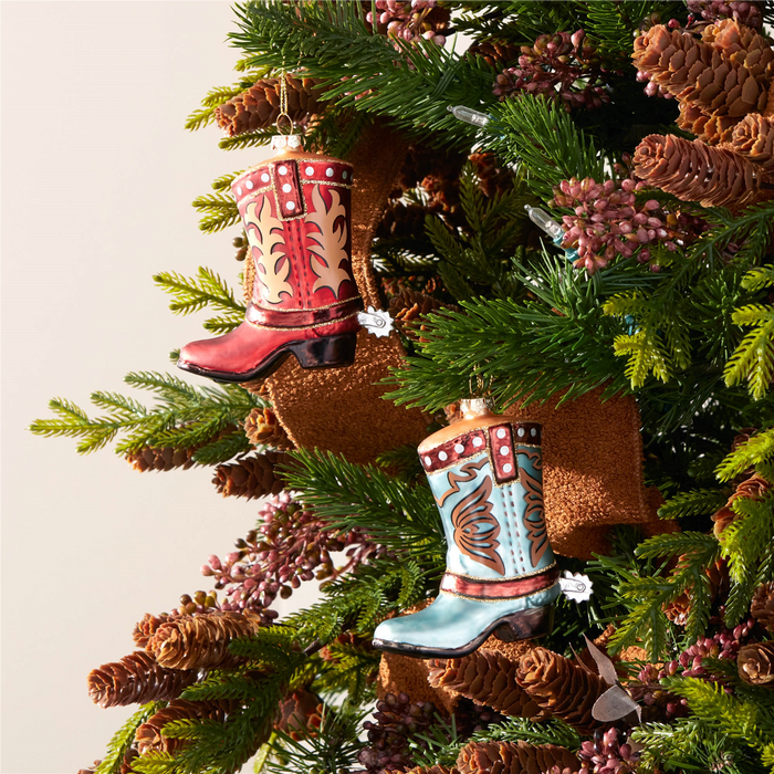 Glass Cowboy Boot Ornament (Set of 6)