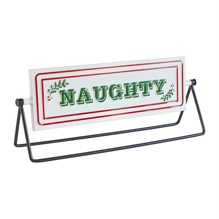 Reversible Christmas Sentiment Metal Table Sign (Set of 2)