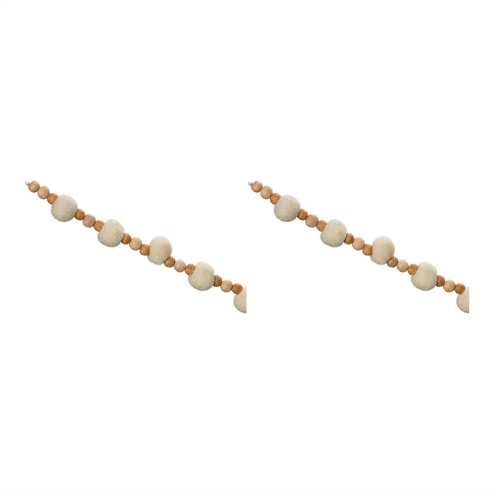 Wood Beaded String Garland (Set of 2)