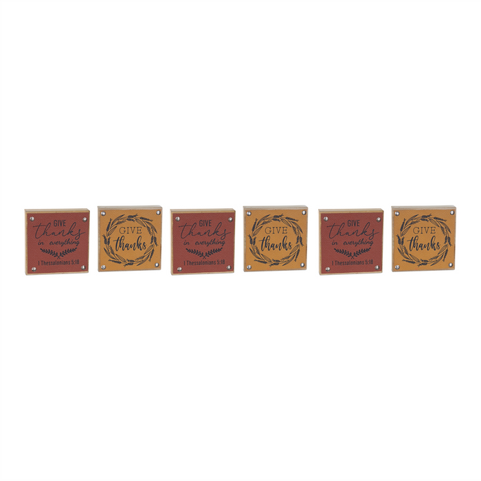Give Thanks Harvest Sign (Set of 6)