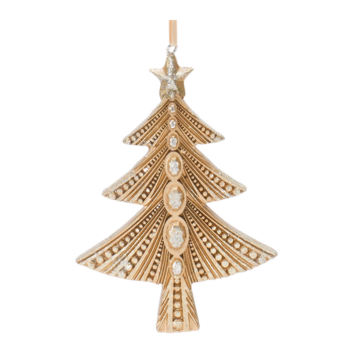 Tree and Snowflake Ornament (Set of 12) 3.25"H, 5"H Resin