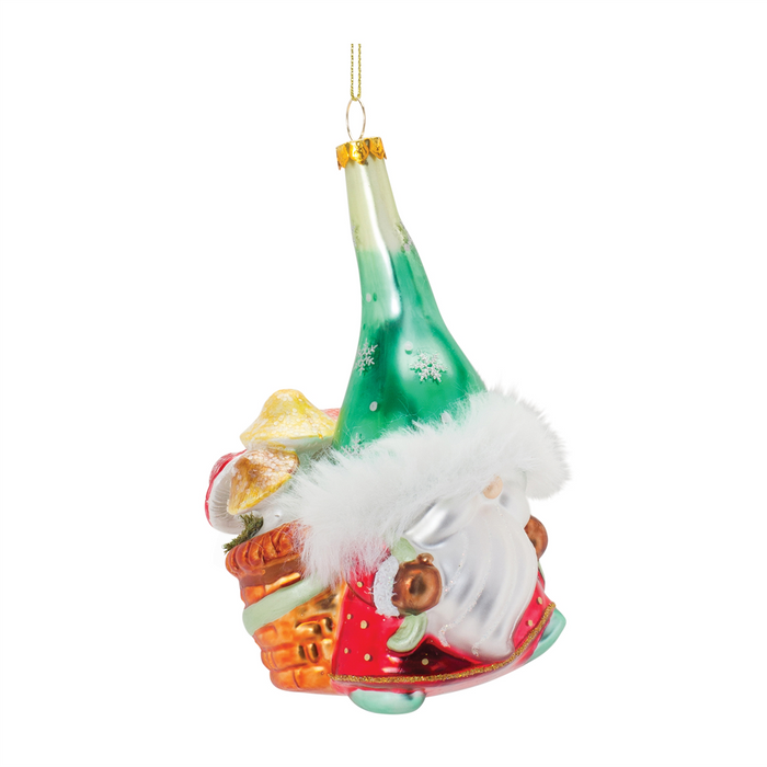 Glass Santa Gnome Ornament (Set of 6)
