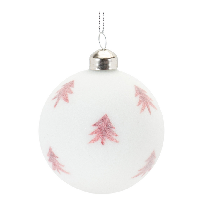 Frosted Snowflake and Tree Ball Ornament (Set of 12)
