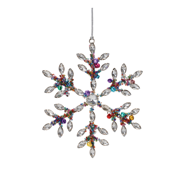 Jewel Snowflake Ornament (Set of 12) 6"H, 8"H Iron/Glass Beads