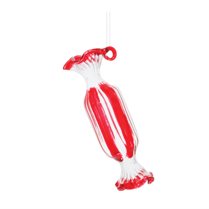 Glass Peppermint Candy Ornament (Set of 12)
