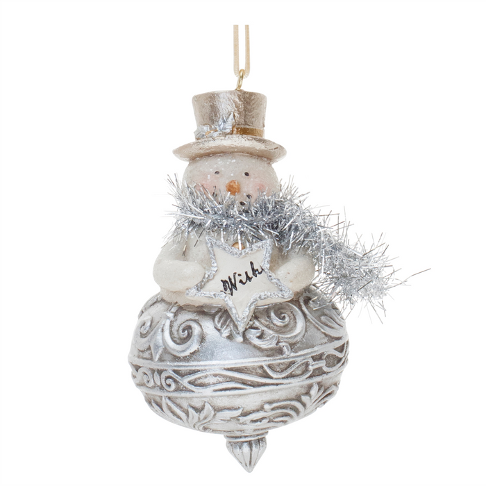 Ornate Santa and Snowman Finial Ornament (Set of 6)