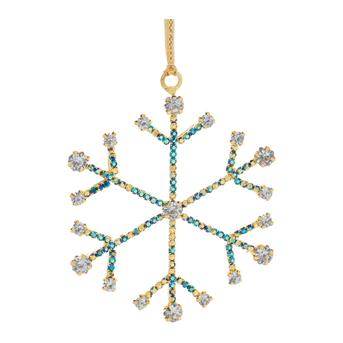 Jeweled Metal Snowflake Ornament (Set of 12)