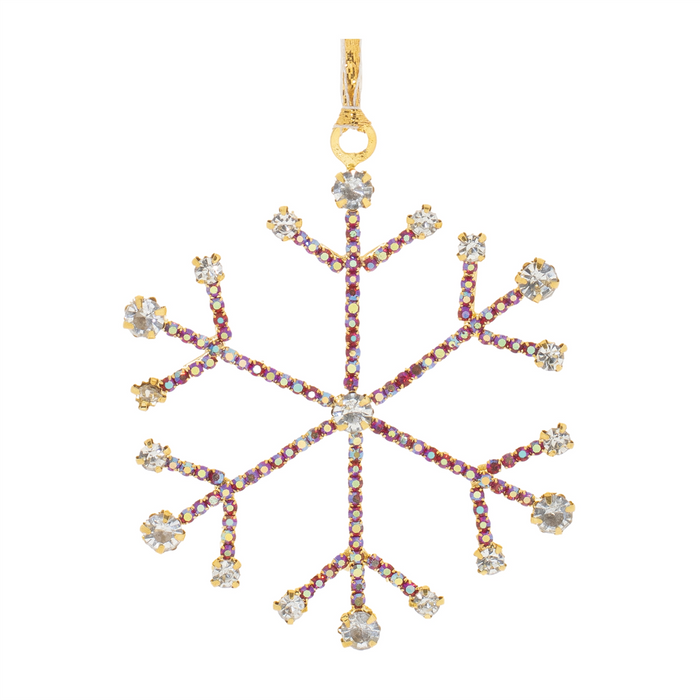 Snowflake Ornament (Set of 12) 3.5”H Iron/Glass Beads